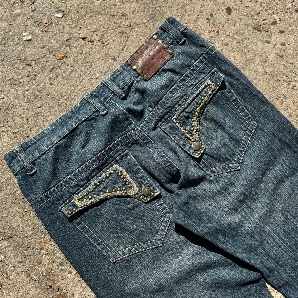Y2K Style Kanji Jeans with pocket flaps | Size 34x32
